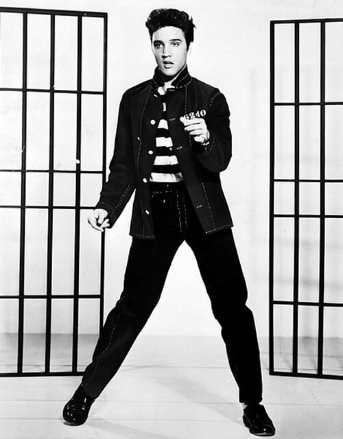 Elvis Presley wearing denim in the movie Jailhouse Rock